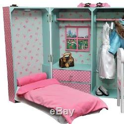 18 Inch Doll Storage Bedroom Trunk Suit case For American Girl Furniture PBRT