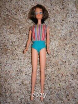 1965 Vintage Brunette Long Hair American Girl Barbie In Oss Htf Rare