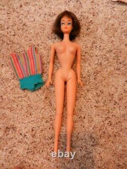 1965 Vintage Brunette Long Hair American Girl Barbie In Oss Htf Rare