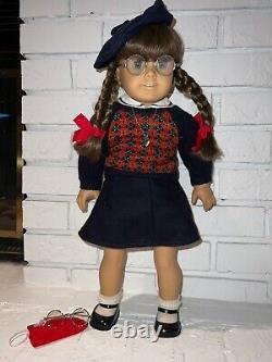 1986 Pleasant Company American Girl Molly Doll, Glasses, Hankie, Necklace