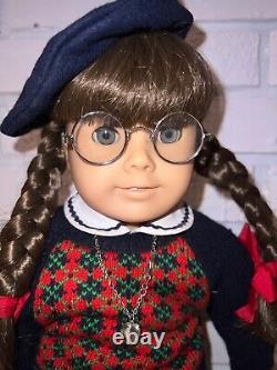 1986 Pleasant Company American Girl Molly Doll, Glasses, Hankie, Necklace