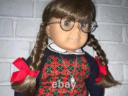 1986 Pleasant Company American Girl Molly Doll, Glasses, Hankie, Necklace