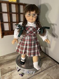 1990s Pleasant Company American Girl 18 Doll Molly withschool outfit desk glasses