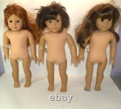3 American Girl Dolls 18 Brown Red Hair Blue Brown Eyes TLC As Is READ DESC. A