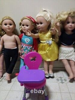 6 American Girl Dolls with School Desk 2015