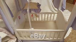 AMERICAN GIRL Bitty Baby DOLL CRIB with Canopy, Bedding, and Mobile