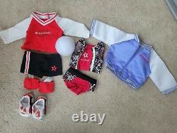 AMERICAN GIRL DOLLS LOT WITH ACCESSORIES, CLOTHES, 1 with pierced ears