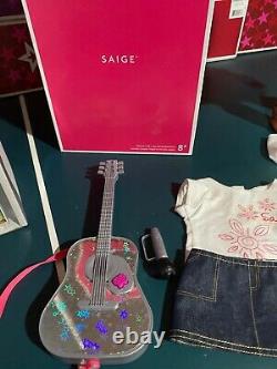 AMERICAN GIRL DOLL SAIGE GOTY 2013 with BOX, BOOK, RING, GUITAR & XTRA OUTFITS