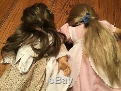 AMERICAN GIRL-LOT of 2, PLEASANT CO. DOLLS 18 IN. Some orig. Clothes estate Find