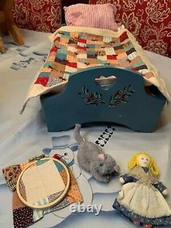 AMERICAN GIRL RET'D KIRSTEN DOLL With PLEASANT COMPANY BED, QUILT, CAT, RAG DOLL