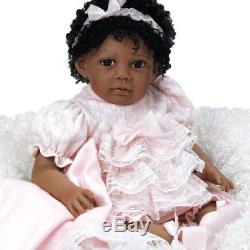 African American Ethnic Doll Realistic Reborn Baby Girl Lifelike Black Hair