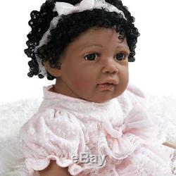 African American Ethnic Doll Realistic Reborn Baby Girl Lifelike Black Hair