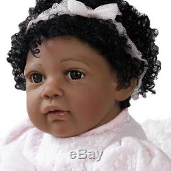 African American Ethnic Doll Realistic Reborn Baby Girl Lifelike Black Hair