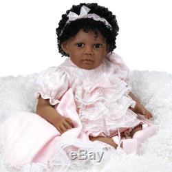 African American Ethnic Doll Realistic Reborn Baby Girl Lifelike Black Hair