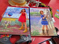 American Girl 18 Saige 2013 Girl Of The Year Retired + Access. & 2 Outfit New