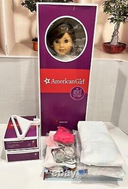 American Girl 2015 GRACE DOLL NIB GOTY, ACC+2 BOOKS+3 OUTFITS+AG APRON LOOK HTF