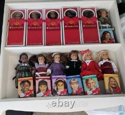 American Girl 25th Anniversary Mini Doll Collection with some in boxes