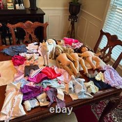 American Girl 45+ Piece Lot Of Dolls, Horse, & Clothes, Retired Pieces + Bonus