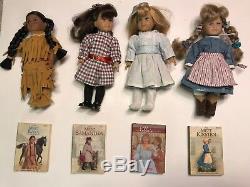 American Girl 6 1/2 Historical Mini Dolls LOT Set of 14 with Books and 9 Stands