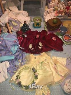 American Girl Bitty Baby Doll Huge Lot Crib High Chair Clothes Toys Mobile Nice