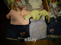 American Girl Bitty Baby Doll Lot Basket Diaper Bag Car Seat Clothing Bear Books