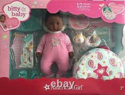 American Girl Bitty Baby Doll Starter Collection Set Dark Skin Brown Hair Eyes