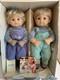 American Girl Bitty Twins Blonde Girl & Boy Color Block Sleepers 2005 HTF