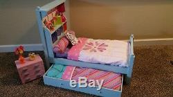 American Girl Bouquet Trundle Bed Set with Bedding and Nightstand