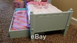 American Girl Bouquet Trundle Bed Set with Bedding and Nightstand