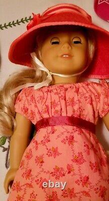 American Girl Caroline Doll Travel Outfit Ginger Cat Pink Starry Carrier Lot