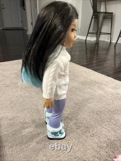 American Girl Corinne Tan 2022 GOTY 18 Carrying Case Book Brush Snow AG Doll