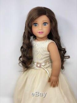 American Girl Custom CYO Joss Doll NEW Turquoise Eyes, Brown Curls, Gala Gown