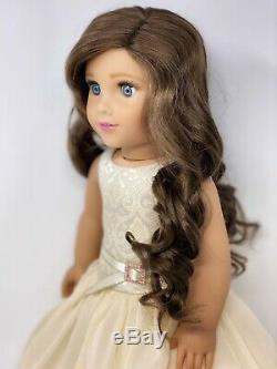 American Girl Custom CYO Joss Doll NEW Turquoise Eyes, Brown Curls, Gala Gown