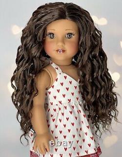 American Girl Custom Dark Brown Curls Tenney Eyes, OOAK Doll Elena