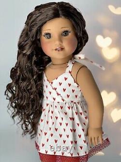 American Girl Custom Dark Brown Curls Tenney Eyes, OOAK Doll Elena