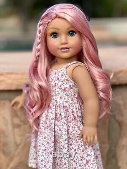 American Girl Custom OOAK Blue Eyes, Rose Gold Pink Hair, Brynn