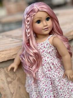 American Girl Custom OOAK Blue Eyes, Rose Gold Pink Hair, Brynn