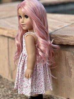 American Girl Custom OOAK Blue Eyes, Rose Gold Pink Hair, Brynn