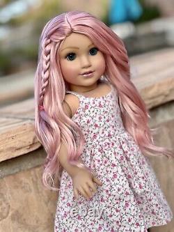 American Girl Custom OOAK Blue Eyes, Rose Gold Pink Hair, Brynn