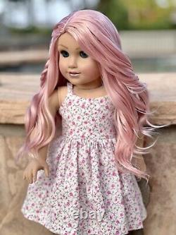 American Girl Custom OOAK Blue Eyes, Rose Gold Pink Hair, Brynn