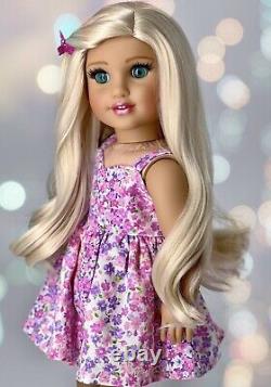 American Girl Custom OOAK Doll Blonde Curled Hair, Mint eyes Daisy