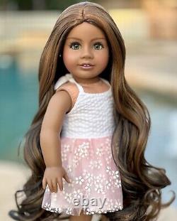 American Girl Custom OOAK Gray Eyes, Brunette Highlight Hair, Kyra