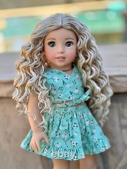 American Girl Custom OOAK Lightest Nanea Mold, Curly Blonde, Gray Eyes, James