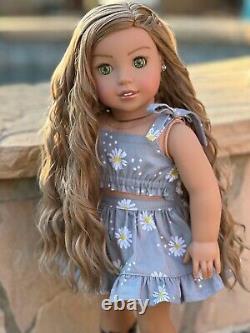 American Girl Custom OOAK Nanea Mold, Felicity Green Eyes, Zoey