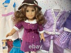 American Girl Doll BEFOREVER REBECCA Brown Hair Hazel BOX BOOK EARINGS FUN LOT