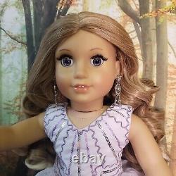 American Girl Doll Blonde Curly Hair Purple Eye Frosted Violet Holiday Gown OOAK