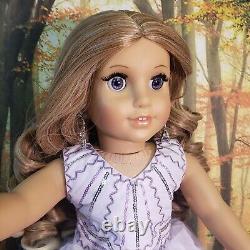 American Girl Doll Blonde Curly Hair Purple Eye Frosted Violet Holiday Gown OOAK