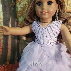 American Girl Doll Blonde Curly Hair Purple Eye Frosted Violet Holiday Gown OOAK