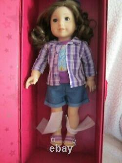 American Girl Doll CYO Doll Brown Hair, gray eyes, Let's Explore Outfit, pierced