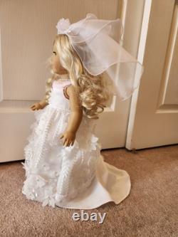 American Girl Doll Caroline Abbott 18 Historical Retired & Handmade Bridal Gown